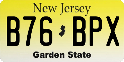 NJ license plate B76BPX