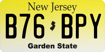 NJ license plate B76BPY