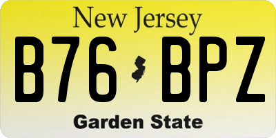 NJ license plate B76BPZ