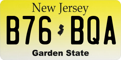 NJ license plate B76BQA