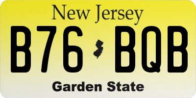 NJ license plate B76BQB
