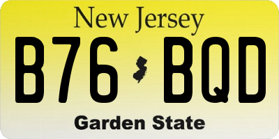 NJ license plate B76BQD