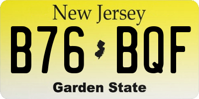 NJ license plate B76BQF