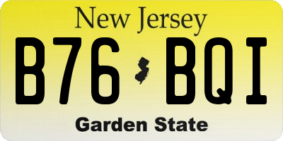 NJ license plate B76BQI