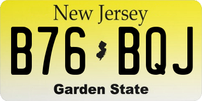 NJ license plate B76BQJ