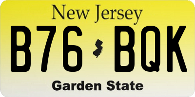 NJ license plate B76BQK