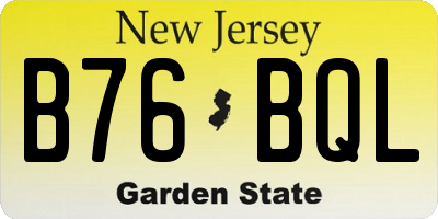 NJ license plate B76BQL