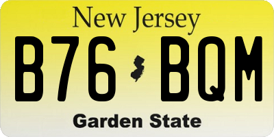 NJ license plate B76BQM