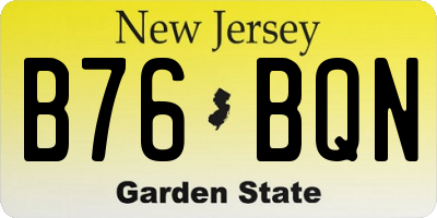 NJ license plate B76BQN