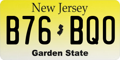 NJ license plate B76BQO