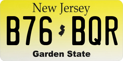 NJ license plate B76BQR
