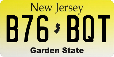 NJ license plate B76BQT