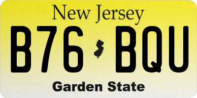 NJ license plate B76BQU