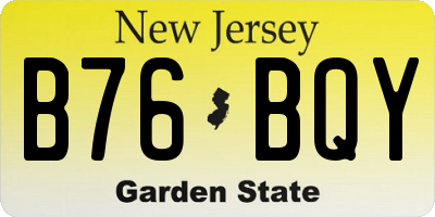 NJ license plate B76BQY