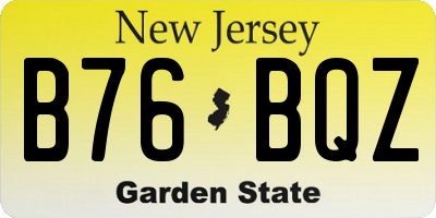 NJ license plate B76BQZ