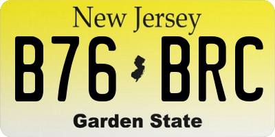 NJ license plate B76BRC