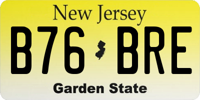 NJ license plate B76BRE