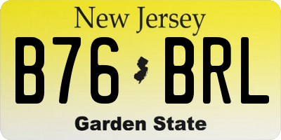 NJ license plate B76BRL