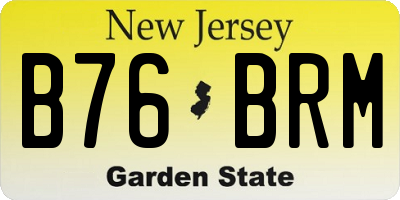 NJ license plate B76BRM