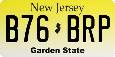NJ license plate B76BRP