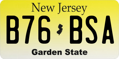 NJ license plate B76BSA