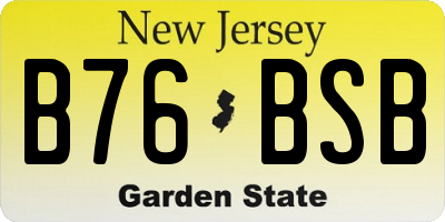 NJ license plate B76BSB
