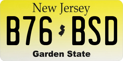 NJ license plate B76BSD
