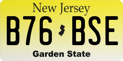 NJ license plate B76BSE