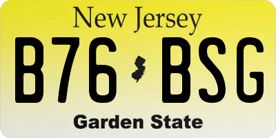 NJ license plate B76BSG