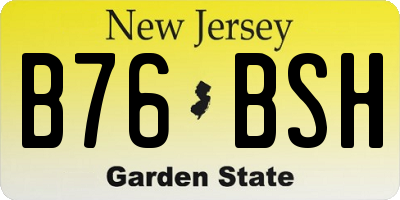 NJ license plate B76BSH