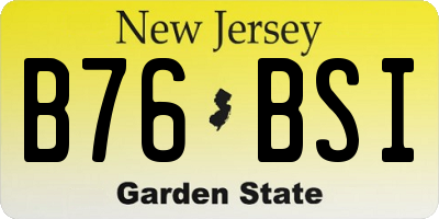 NJ license plate B76BSI