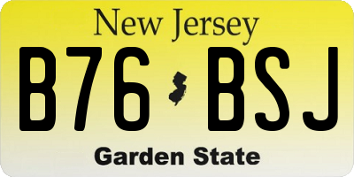 NJ license plate B76BSJ