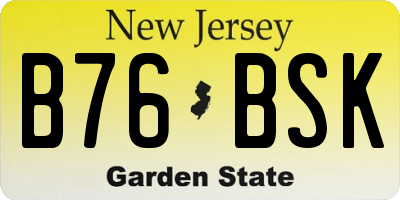 NJ license plate B76BSK