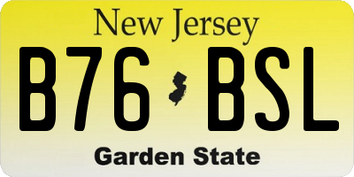NJ license plate B76BSL
