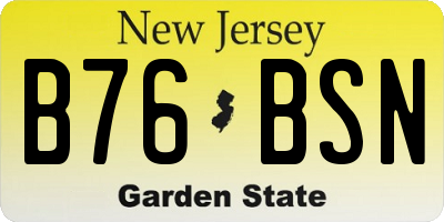 NJ license plate B76BSN