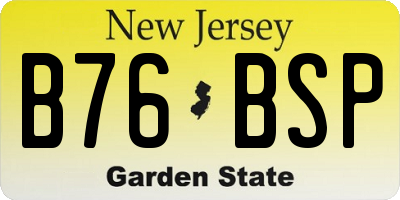 NJ license plate B76BSP