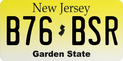 NJ license plate B76BSR