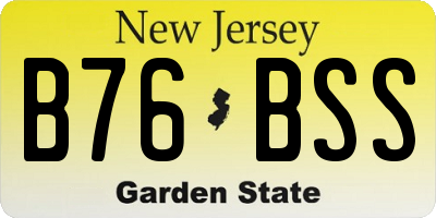 NJ license plate B76BSS