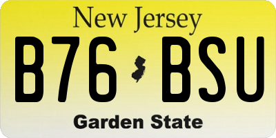 NJ license plate B76BSU