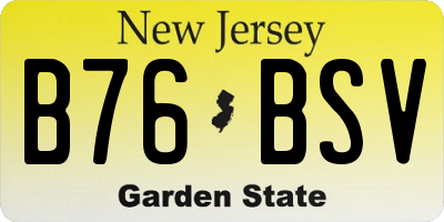 NJ license plate B76BSV