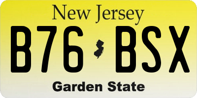 NJ license plate B76BSX
