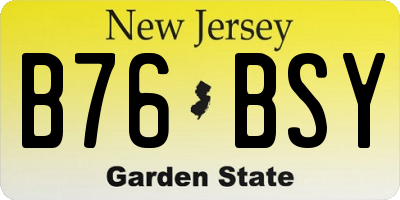 NJ license plate B76BSY