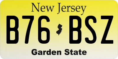 NJ license plate B76BSZ