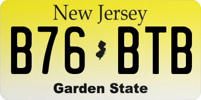 NJ license plate B76BTB