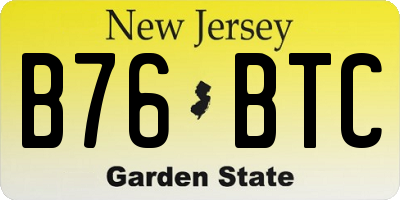 NJ license plate B76BTC
