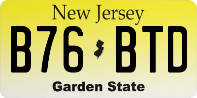 NJ license plate B76BTD