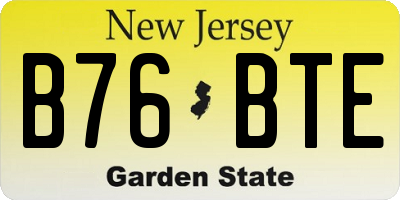 NJ license plate B76BTE