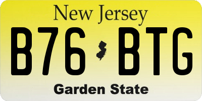 NJ license plate B76BTG