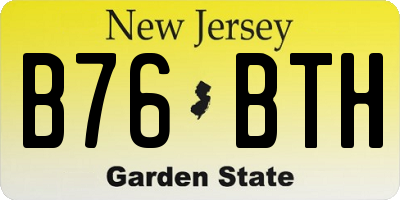 NJ license plate B76BTH