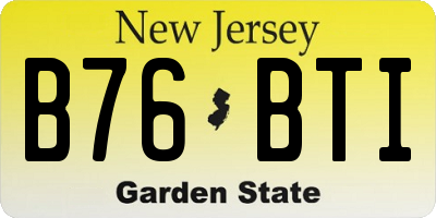 NJ license plate B76BTI